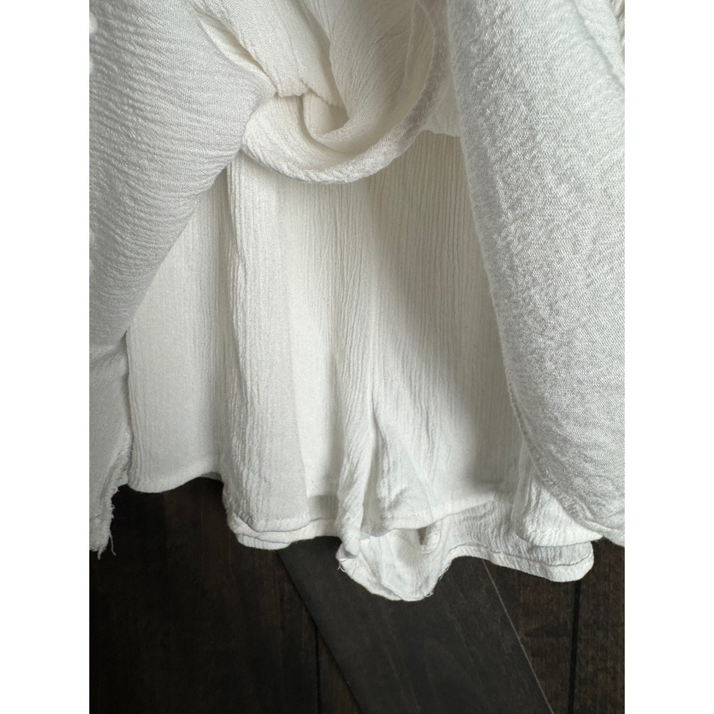 J for Justify White Romper Mini Dress Ruffle Off Shoulder‎ Pom Pom Trim Small - Picture 4 of 8